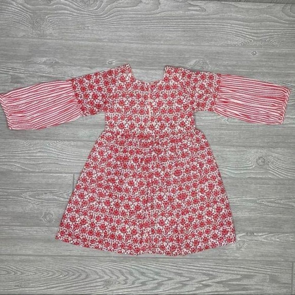 almirah red formal dress with big puff sleeves cottage core 4t